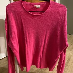 Bright pink long sleeve sweater
